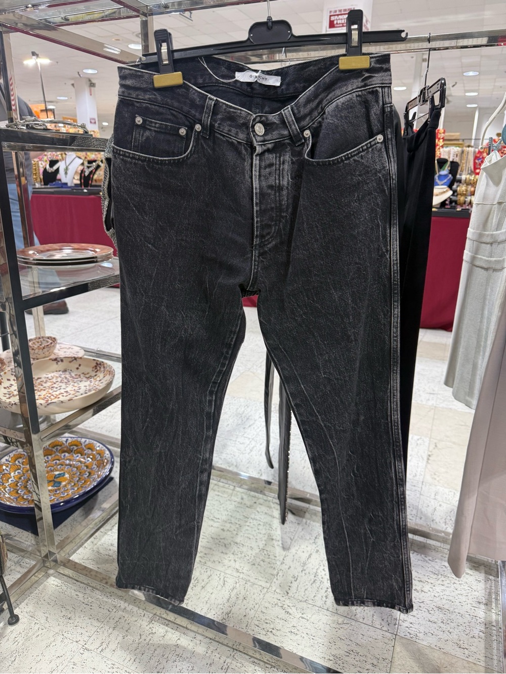 Givenchy Womens Jeans Black Marble Denim Made In Italy Size 30 MSRP $1100